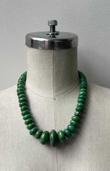 Natural Green Mexican Turquoise Rondels Necklace