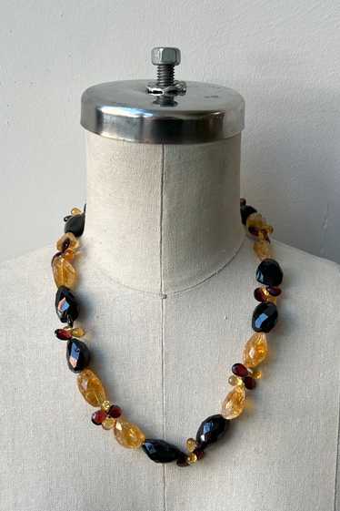 Faceted Citrine with Garnet Nuggets and Briolette… - image 1