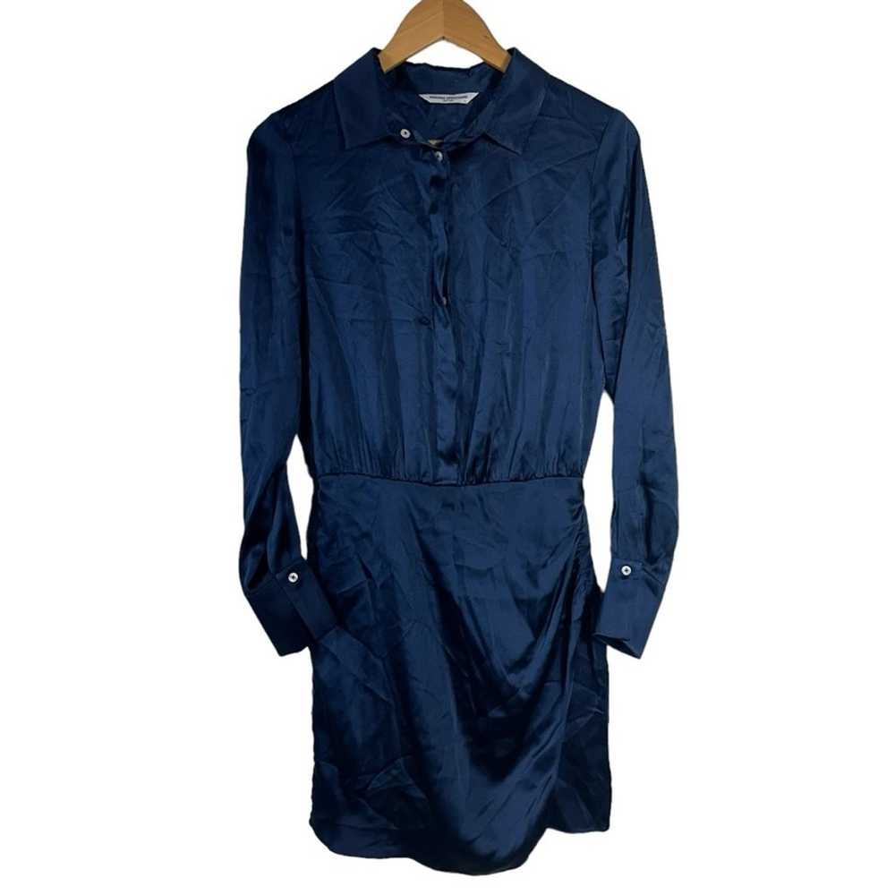 Amanda Uprichard Sheltan Silk Navy Dress Size Sma… - image 3