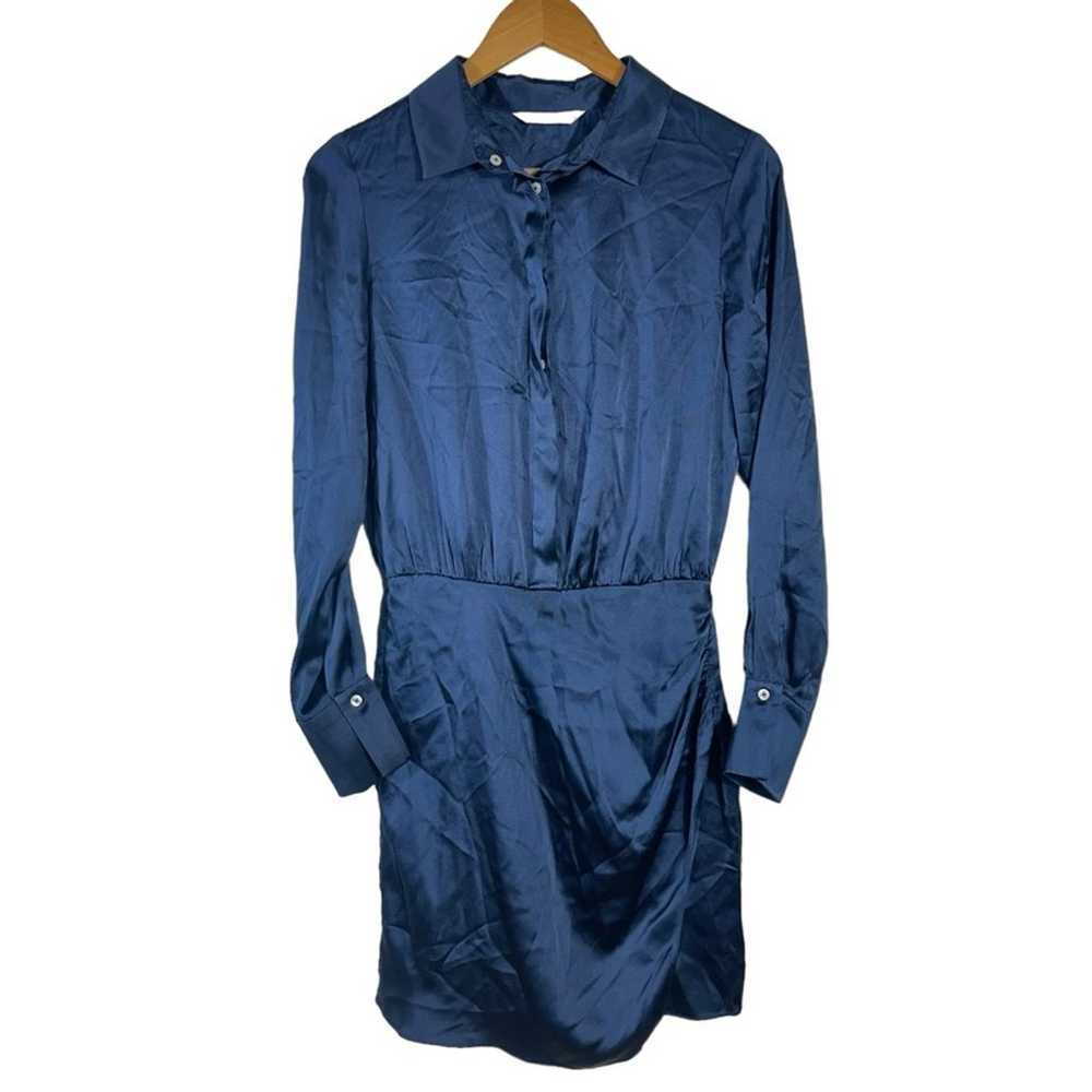 Amanda Uprichard Sheltan Silk Navy Dress Size Sma… - image 4