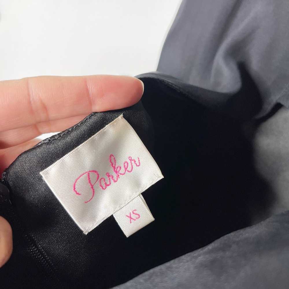Parker XSmall XS Black Leather Silk Open Back Min… - image 10