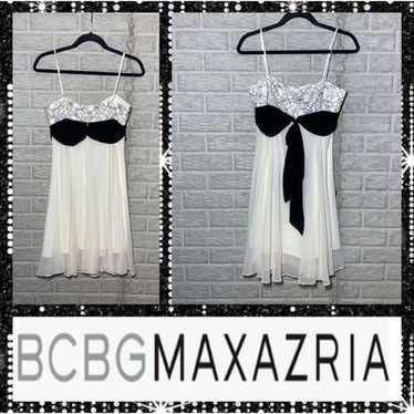 MSRP $338 BCBGMaxAzria White & Black Dress Women'… - image 1