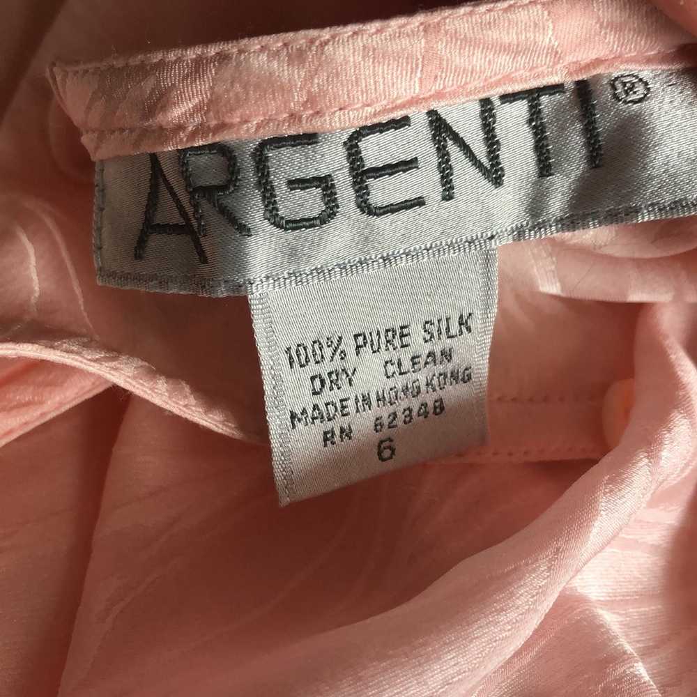 Vintage Argenti Pure Silk Floral Sheath Dress Ruc… - image 12