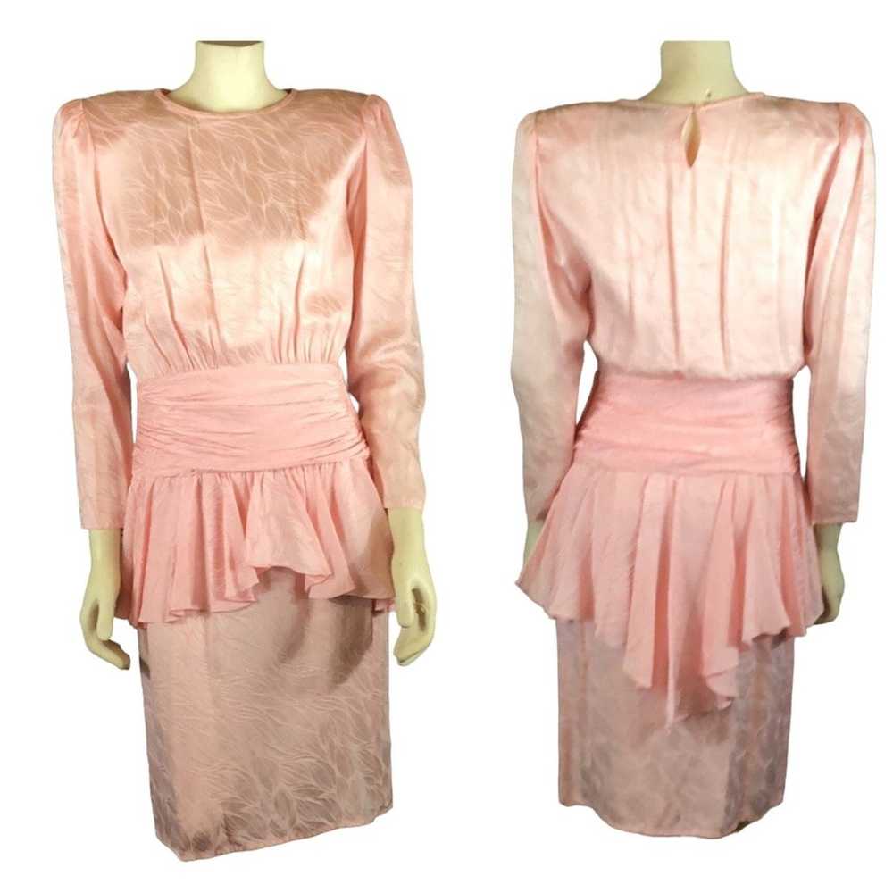Vintage Argenti Pure Silk Floral Sheath Dress Ruc… - image 1