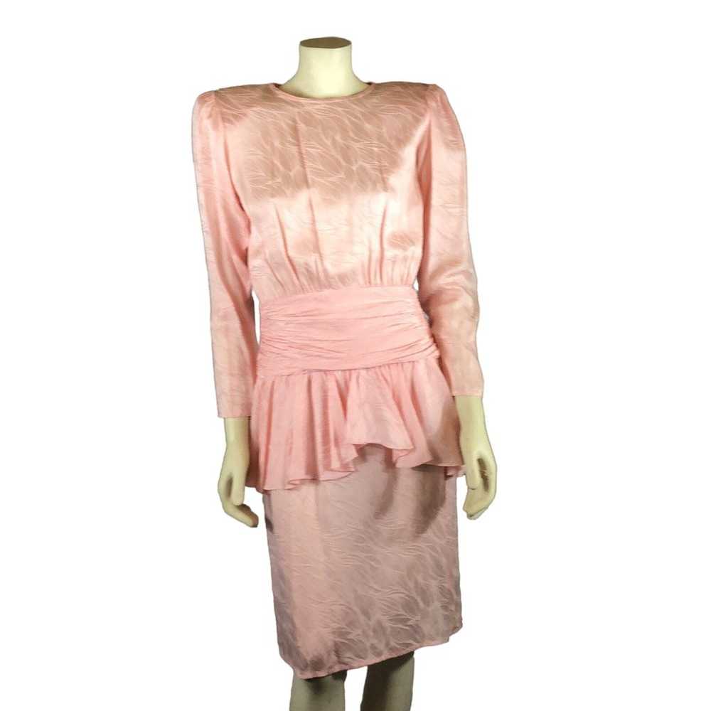 Vintage Argenti Pure Silk Floral Sheath Dress Ruc… - image 2