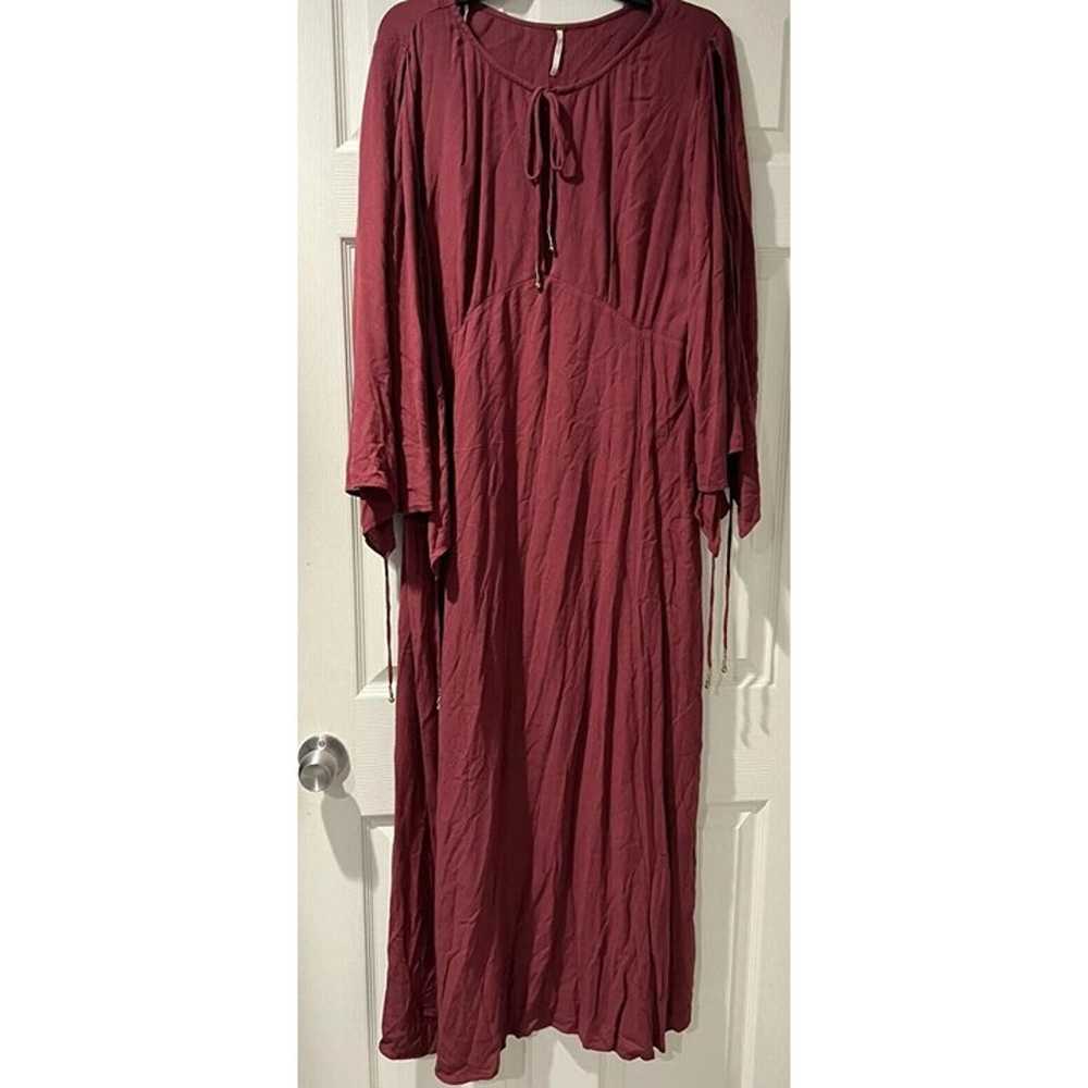 Free People Women Bell Sleeve Maxi Dress Rayon Re… - image 2