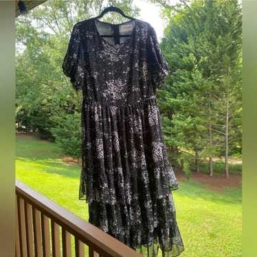 NWT buy Jessakae black satin ruffle dress