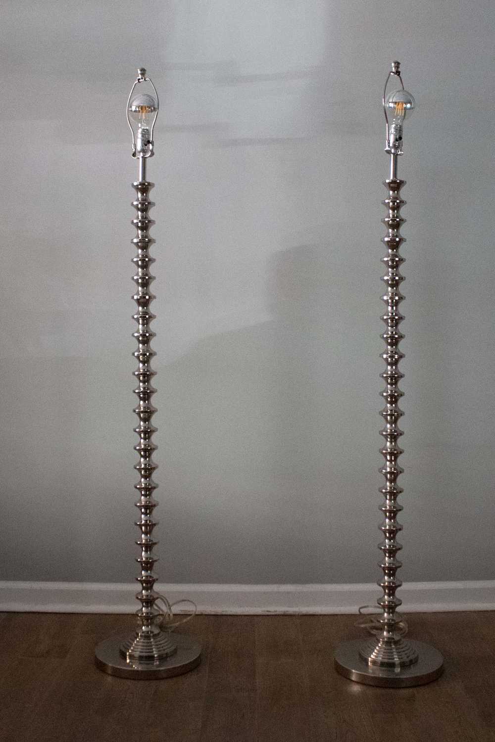 Bulbous Chrome Plated Floor Lamps - image 1