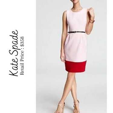 NWOT Kate Spade Color Block Dress w/ Belt Size 2 - image 1