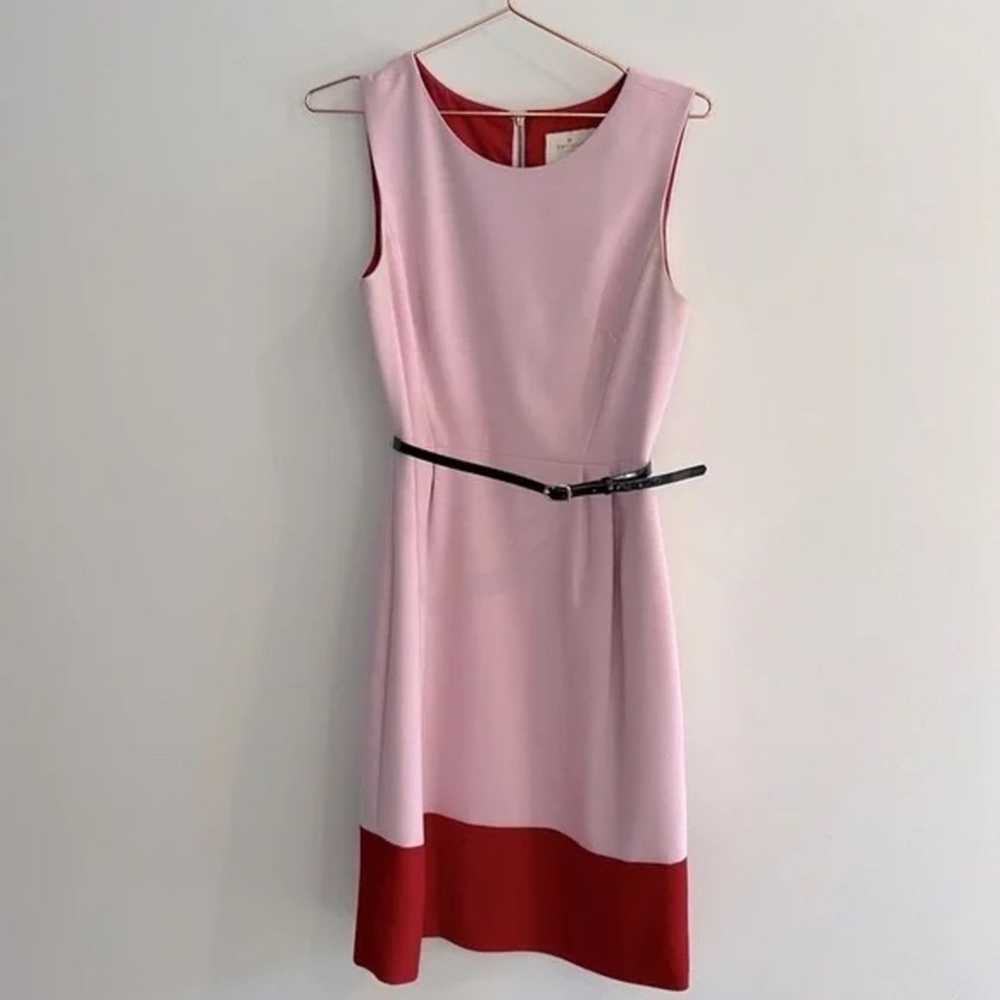 NWOT Kate Spade Color Block Dress w/ Belt Size 2 - image 2