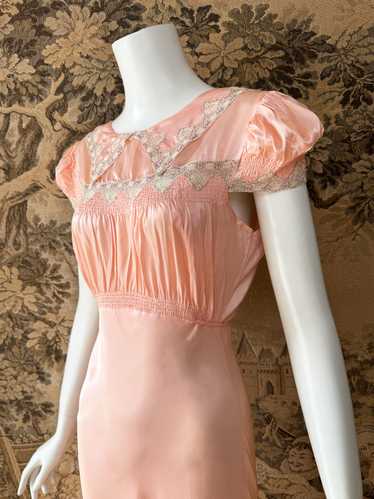 1930s Shirred Maxi Dress