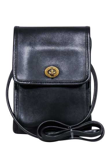 Coach - Black Leather Vintage Mini Turnlock Crossb