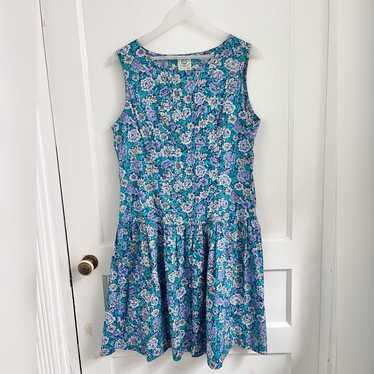 Laura Ashley Vintage Floral 80s/90s Sleeveless Gr… - image 1