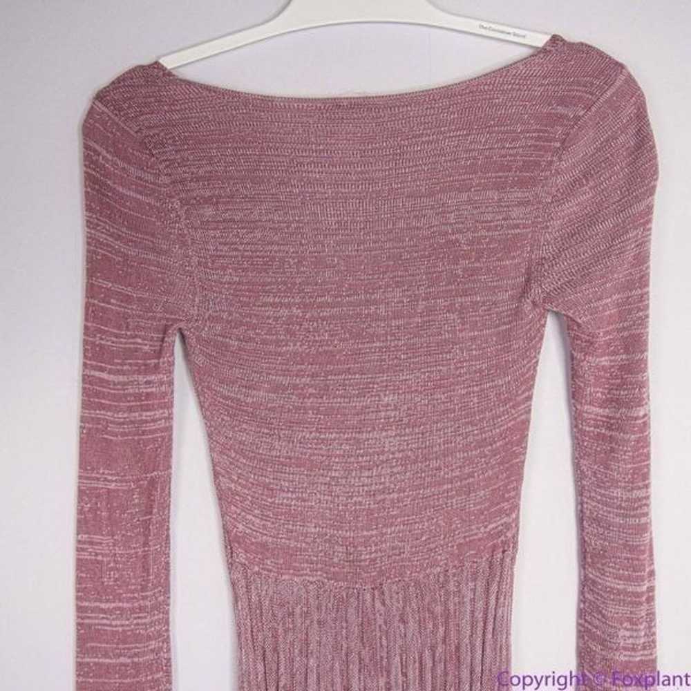 NEW Free People Pink Long Sleeve Knit Flare Pleat… - image 4
