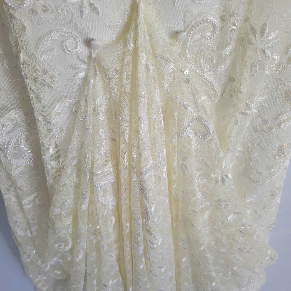 Wedding Dress Oleg Cassini Size 8 Off White Beaut… - image 11