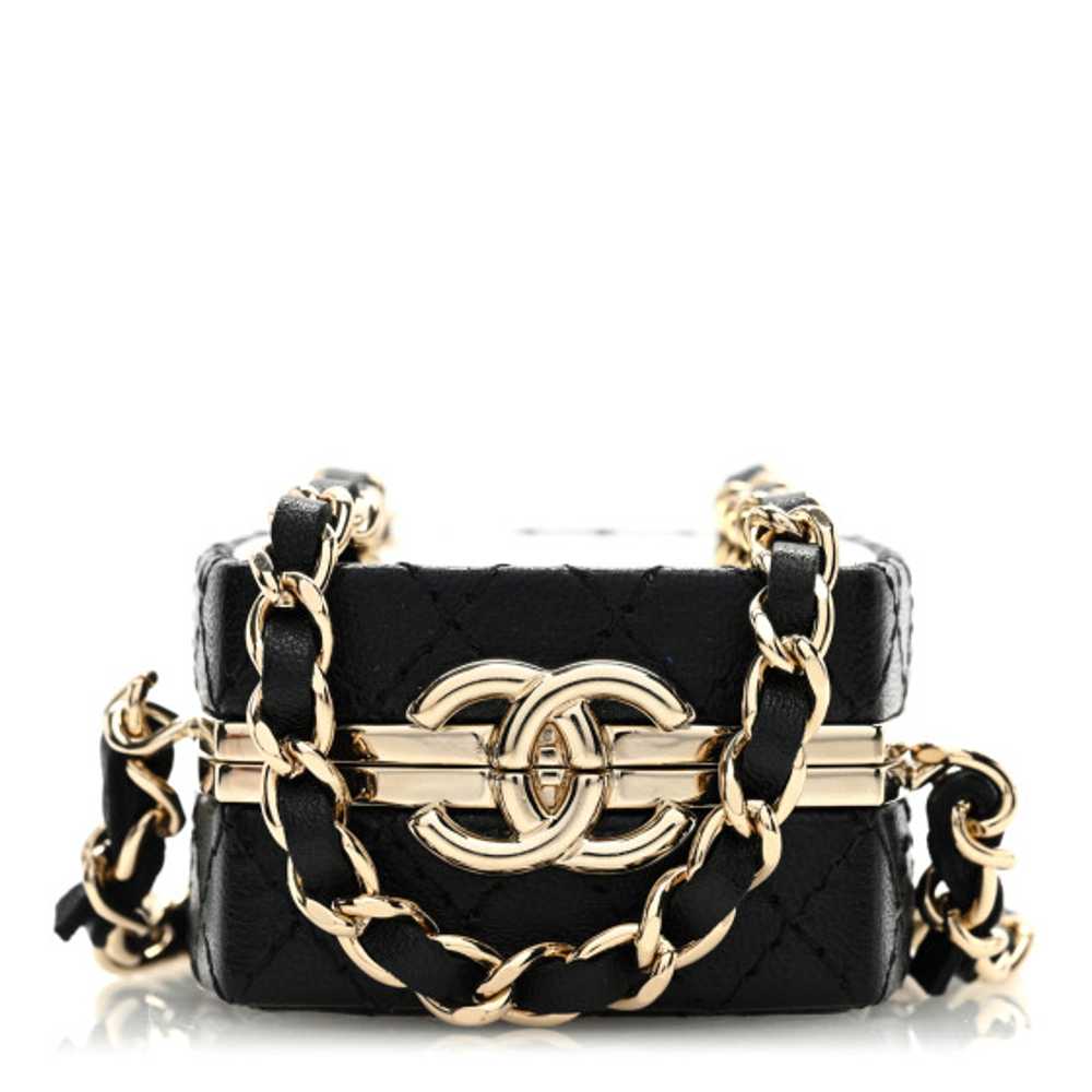 CHANEL Lambskin Quilted Small Beauty Box Clutch W… - image 1