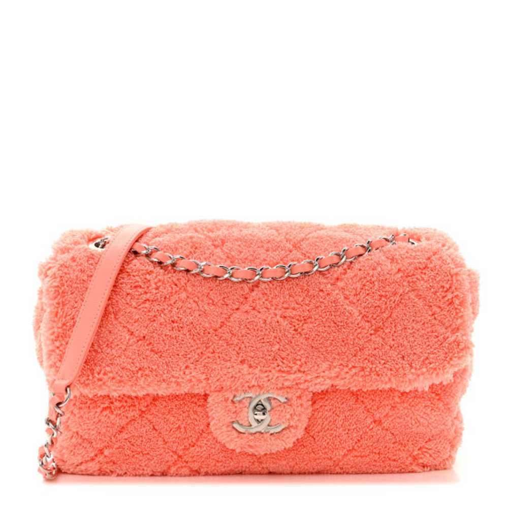 CHANEL Terry Cotton Quilted Coco Beach Single Fla… - image 1