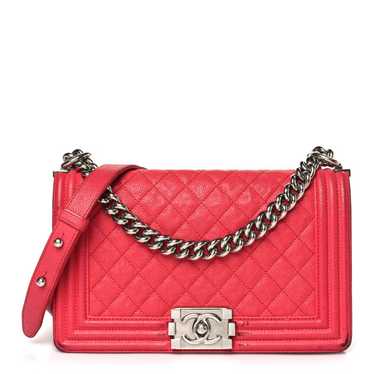 CHANEL Caviar Quilted Medium Boy Flap Red - image 1