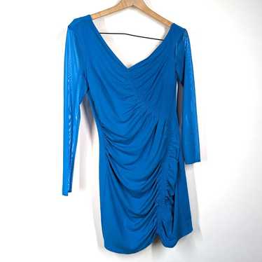 Self-Portrait Blue One Shoulder Ruched Mini Dress… - image 1