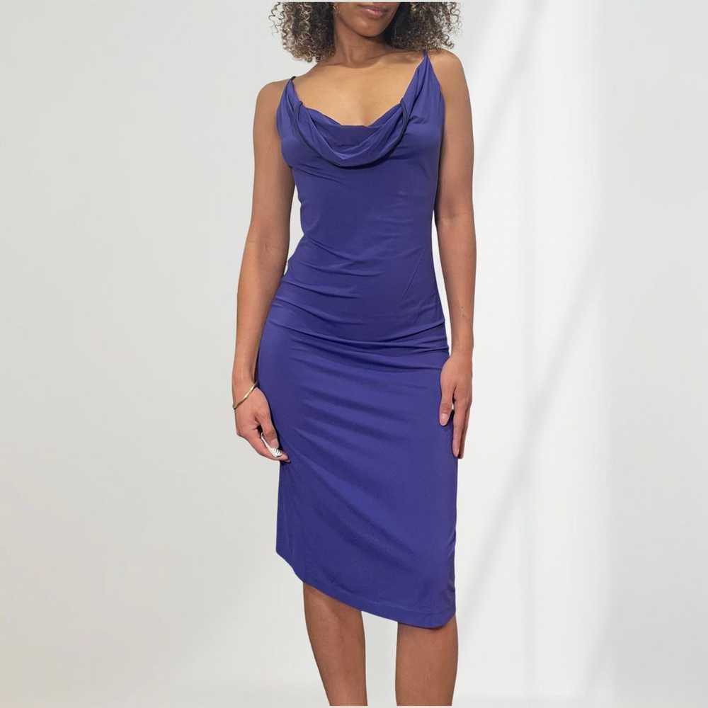 Vintage 90s Fendi slinky purple midi dress (S-M) … - image 1