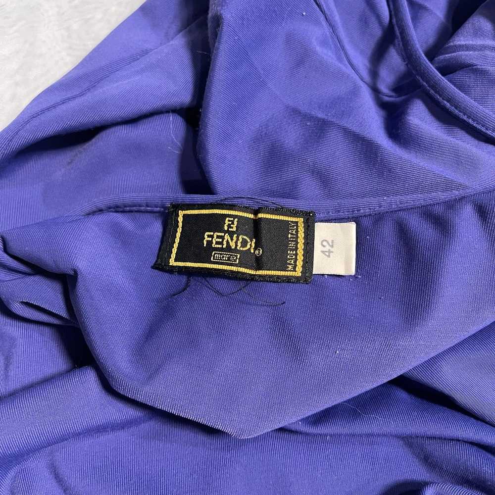 Vintage 90s Fendi slinky purple midi dress (S-M) … - image 9