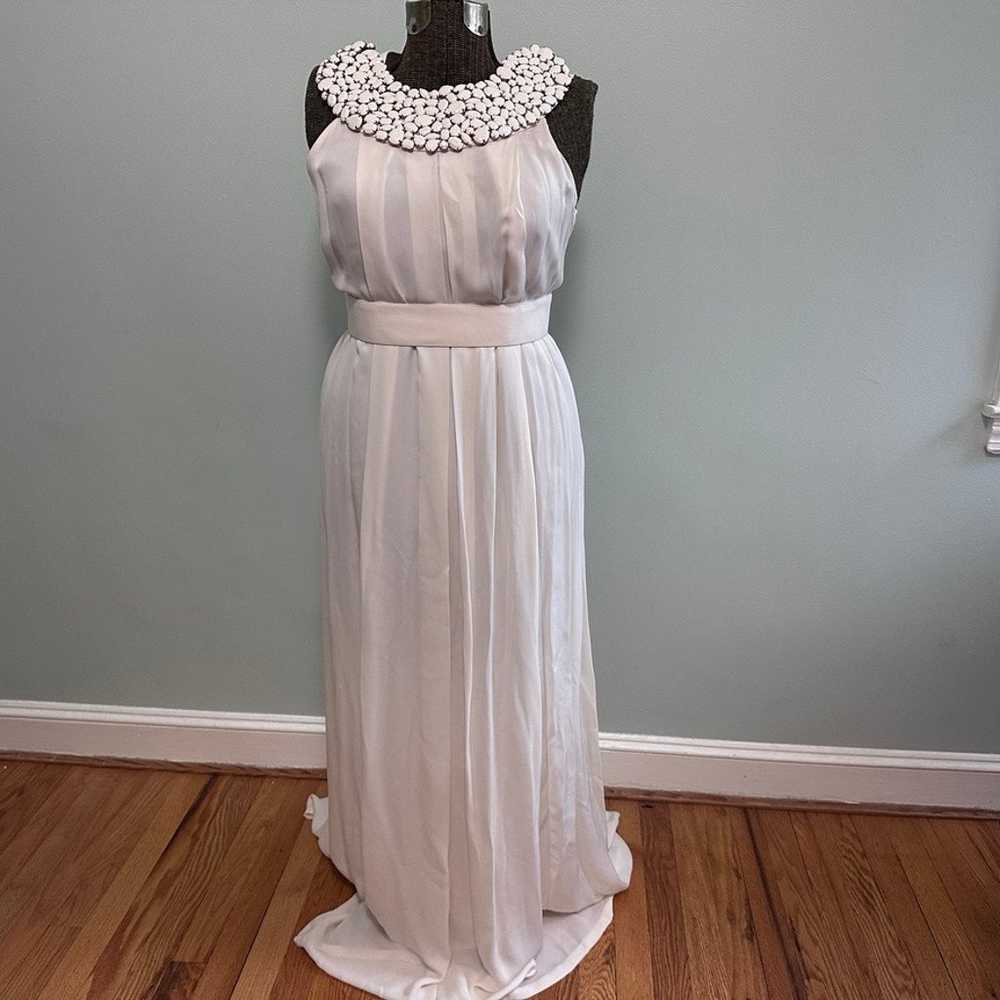 Raoul white embellished silk maxi dress size 6 - image 1