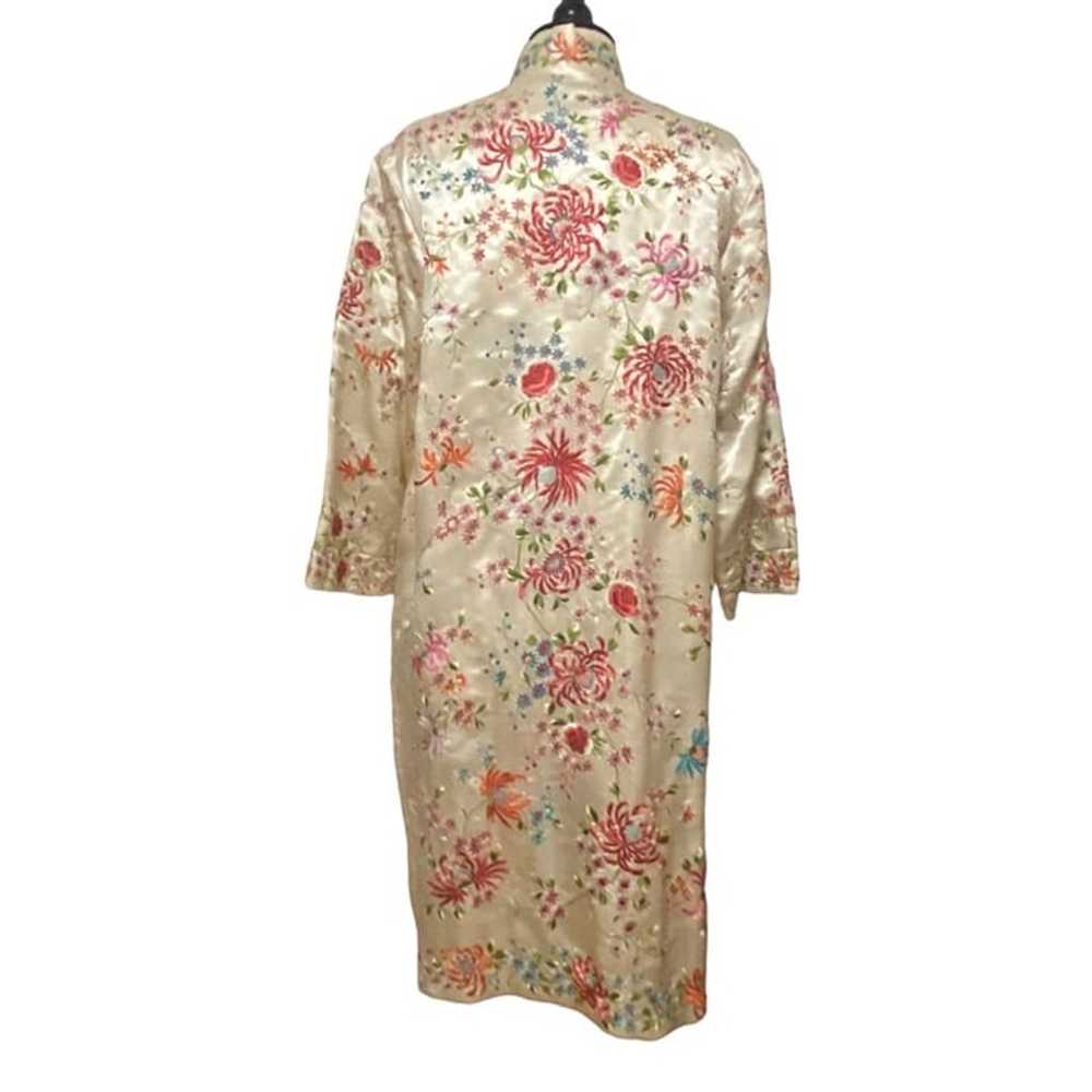 Vintage Embroidery Silk Jacket Robe Dress by Plum… - image 11