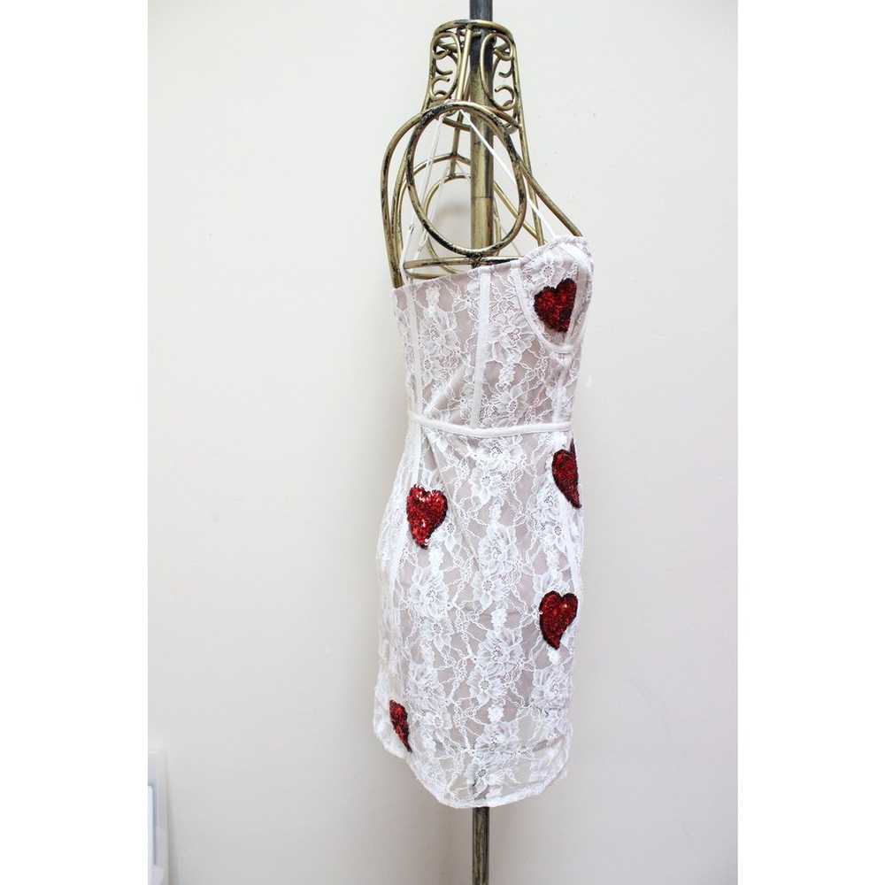 For Love & Lemons Christy White Lace Heart Sequin… - image 4
