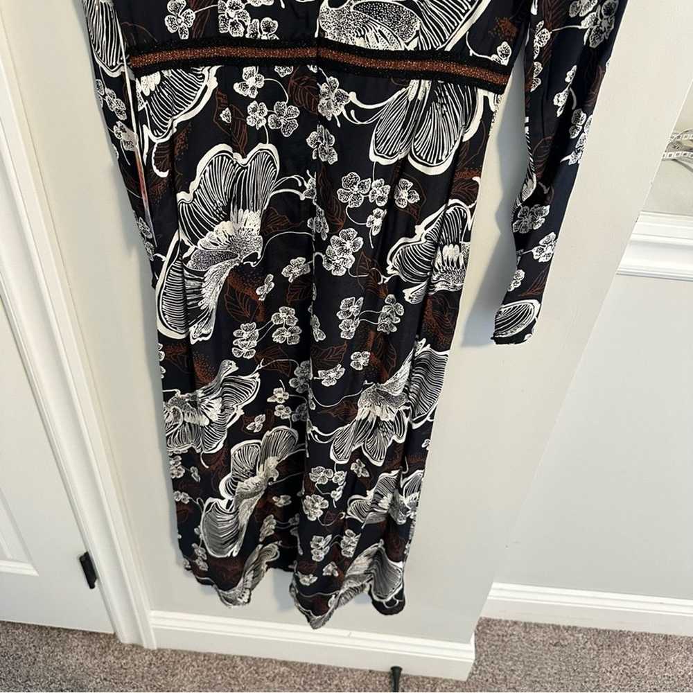 NWT WARM NY Black Floral Long Sleeve Maxi Dress 0 - image 5