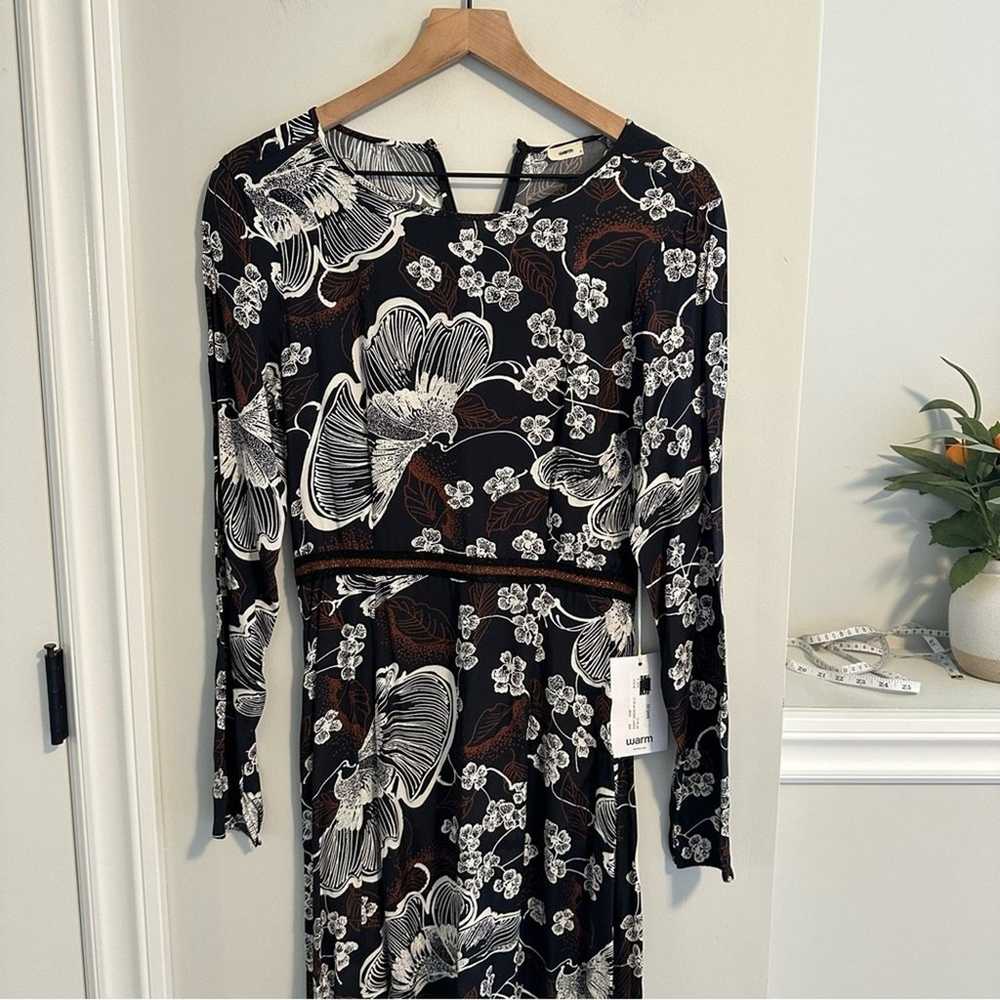 NWT WARM NY Black Floral Long Sleeve Maxi Dress 0 - image 7