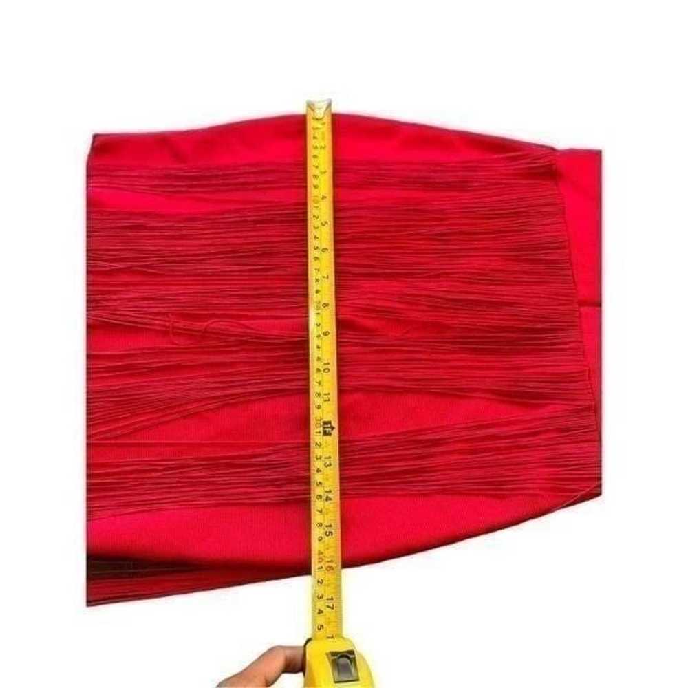 Marciano Red Fringe Corset Dress XS - image 11