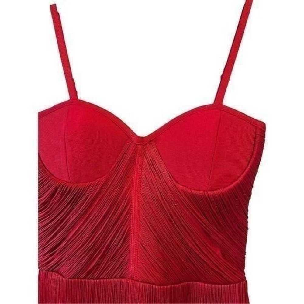 Marciano Red Fringe Corset Dress XS - image 12