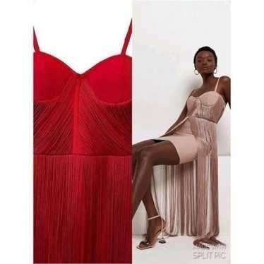 Marciano Red Fringe Corset Dress XS - image 1