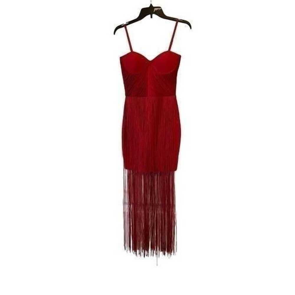 Marciano Red Fringe Corset Dress XS - image 2