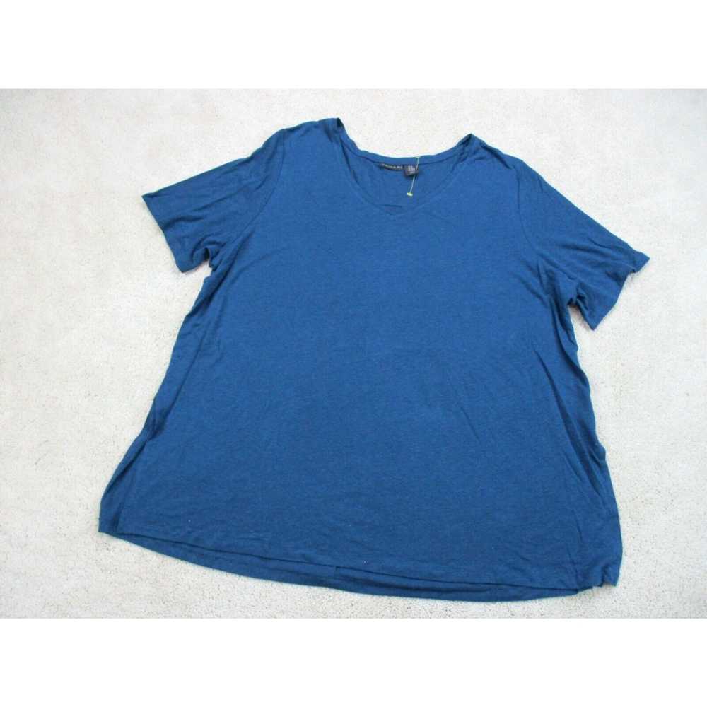 Vintage Tahari Shirt Women 2XL XXL Blue Green Sho… - image 2