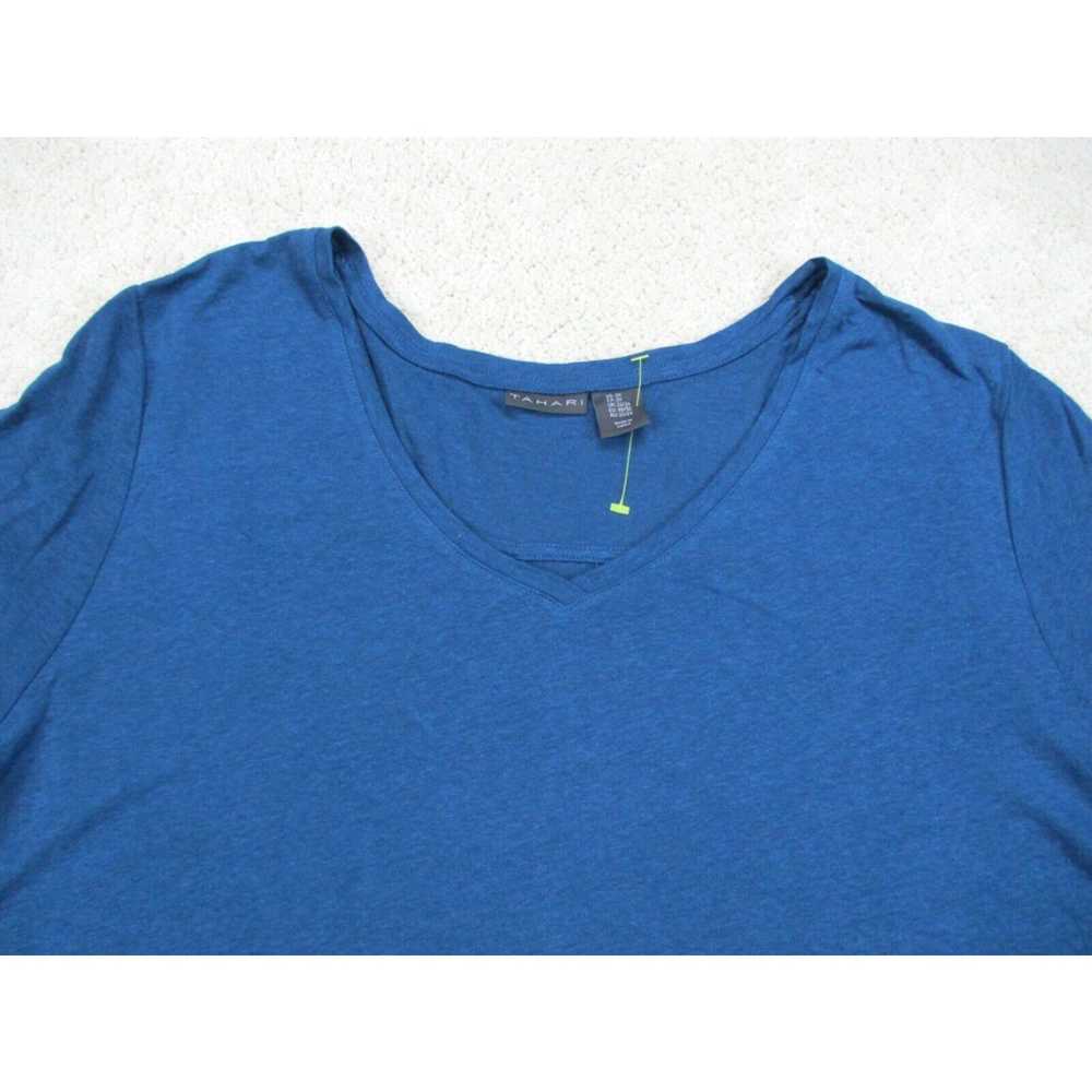 Vintage Tahari Shirt Women 2XL XXL Blue Green Sho… - image 3