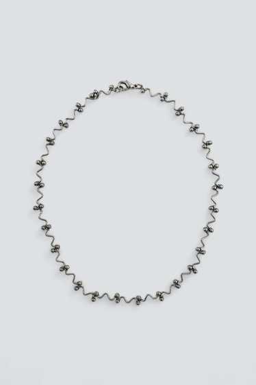vintage Squiggle Ball Choker - Sterling Silver