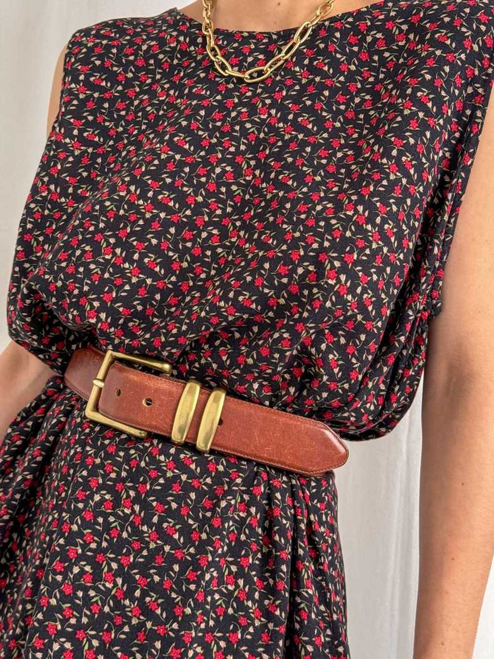 Vintage Sleeveless Maxi Dress - Cocoa/Floral - image 5