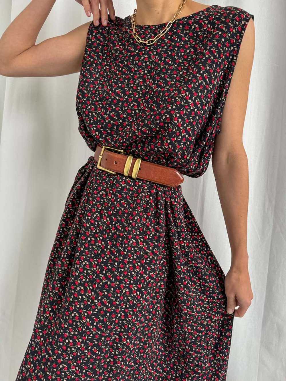 Vintage Sleeveless Maxi Dress - Cocoa/Floral - image 6