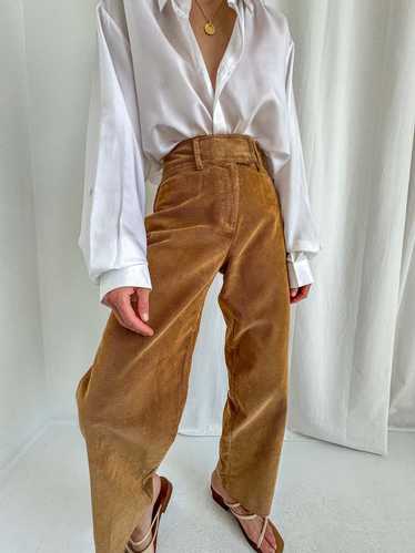 Vintage Corduroy High Waisted Trousers - Arachide
