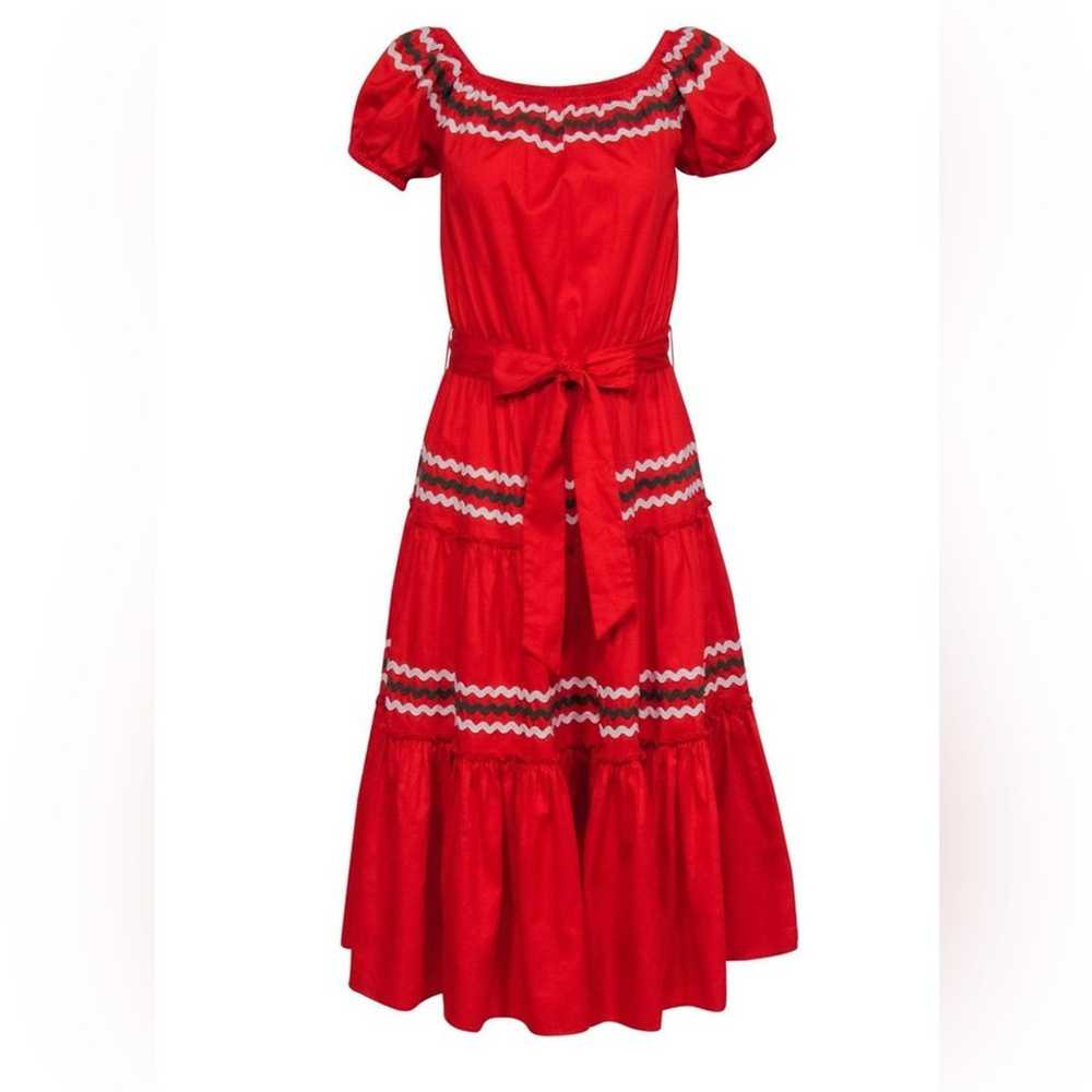 NWOT Tory Burch Embroidered Red Nights Dress Size… - image 2
