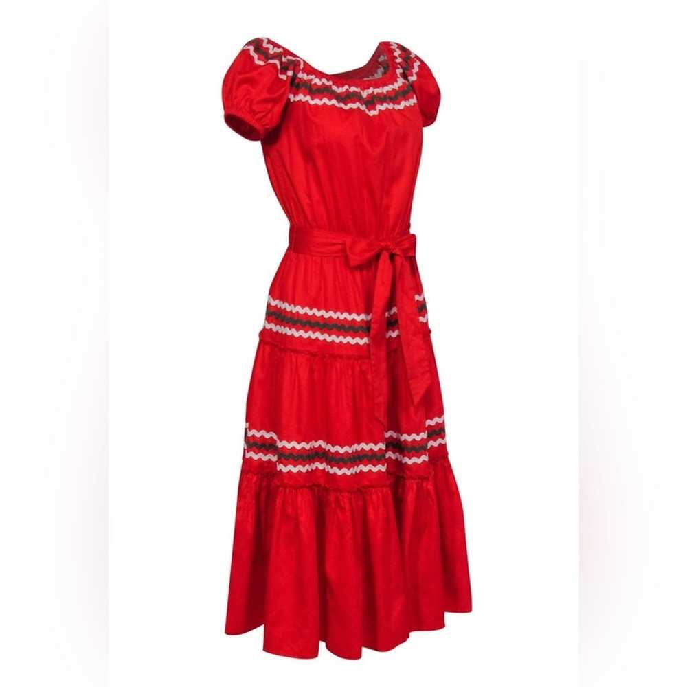NWOT Tory Burch Embroidered Red Nights Dress Size… - image 4