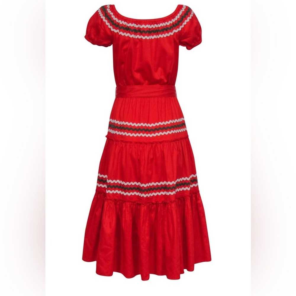 NWOT Tory Burch Embroidered Red Nights Dress Size… - image 6