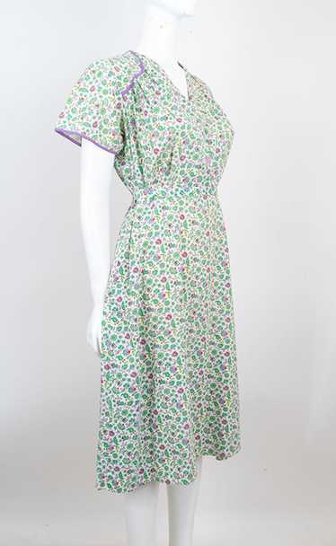 1930s Cotton Print Day Dress