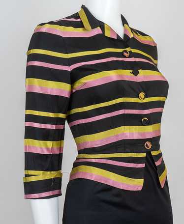 1940s Satin Stripe New Look Blouse
