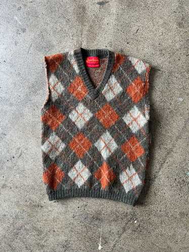 1960s Jantzen Argyle Mohair Chopped Sweater Vest - image 1