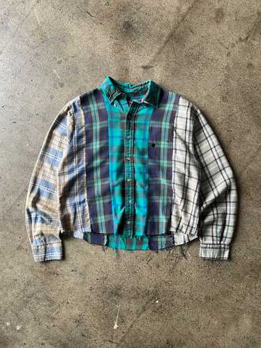 1990s High Sierra Cropped Reworked Plaid Shirt
