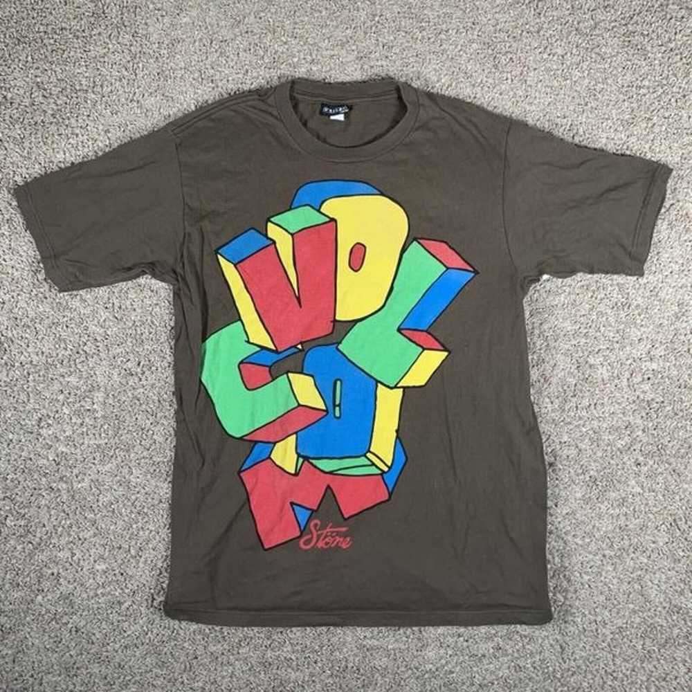 Volcom Block Letter T-Shirt Mens Size Large Brown… - image 1