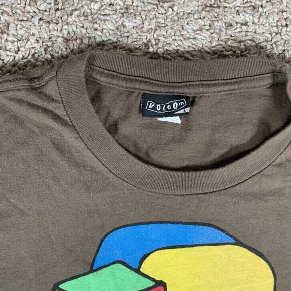 Volcom Block Letter T-Shirt Mens Size Large Brown… - image 3