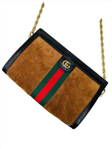 Gucci Suede Patent Web Small Ophidia Chain Shoulde